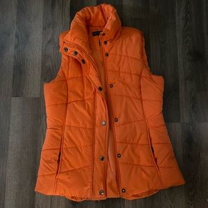 Orange puffer vest